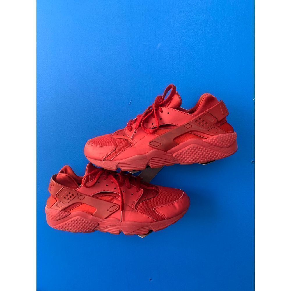 Nike Air Huarache Shoes Mens Sz 13 Triple Red 318429-660 Sneakers Red October
